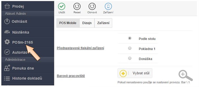 Nastavenie zariadení v menu iKelp POS Mobile