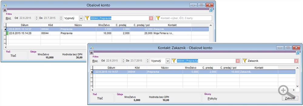 Evidencia obalového konta v aplikácii Evidencia obalového konta v aplikácii