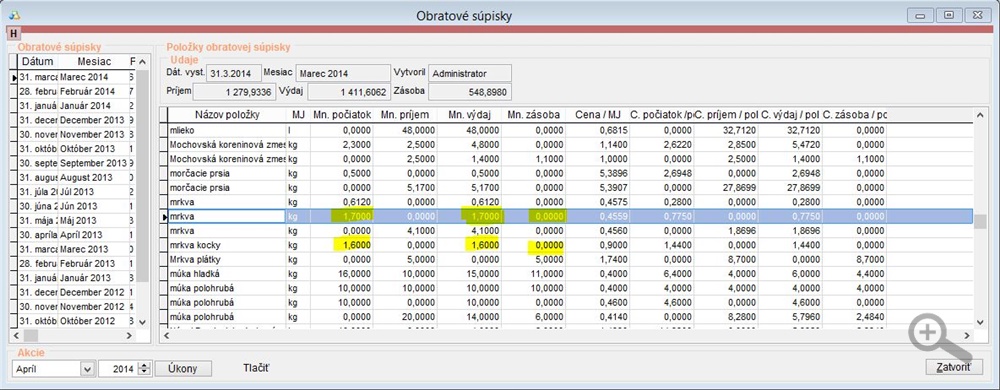 Op&auml;tovne vytvoren&aacute; obratov&aacute; s&uacute;piska po vykonan&iacute; &uacute;pravy v pohyboch skladovej karty.