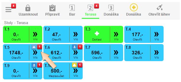 Zobrazení notifikací od zákazníků obsluze Zobrazení notifikací od zákazníků obsluze