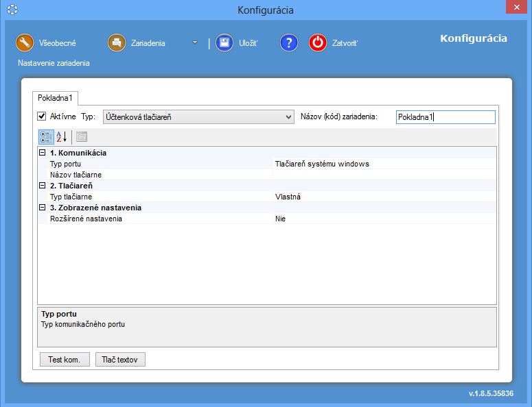 Nastavení Účtenkové tiskárny v iKelp POS Manažér Server