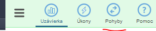 Záložka Pohyby Záložka Pohyby