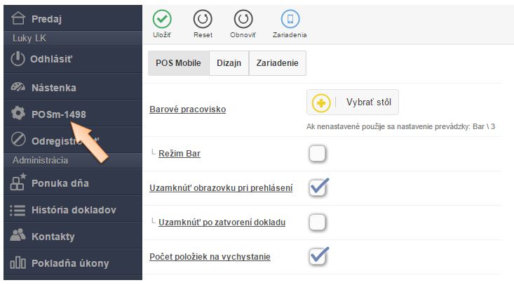 Nastavenie zariadení v menu iKelp POS Mobile Nastavenie zariadení v menu iKelp POS Mobile
