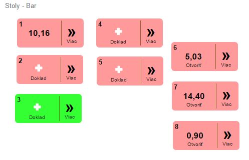 N&aacute;hľad stolov v aplik&aacute;cii.
