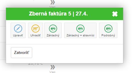 Úprava faktúry v zozname dokladov